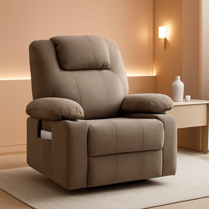 Oversized Swivel Rocker Recliner Chair with Heat and Massage, 360