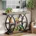 39.4" Console Table, Industrial 4-Tier Sofa Table Entryway Table with Storage Shelves, Narrow Wood Accent Tables with Metal Frame for Small Spaces, Hallway, Foyer, Grey