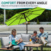 10 FT Outdoor Patio Umbrella, Patio Table Umbrella with Push Button Tilt and Crank, Outdoor Patio Umbrellas with 8 Fiberglass Ribs, Patio Umbrellas for Market, Garden, Pool (Apple Green)