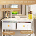 White Contemporary Vanity Desk Featuring Deluxe Mirror