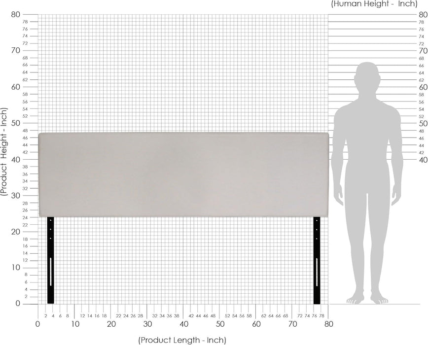 Roanne Plain Headboard, King, Fog