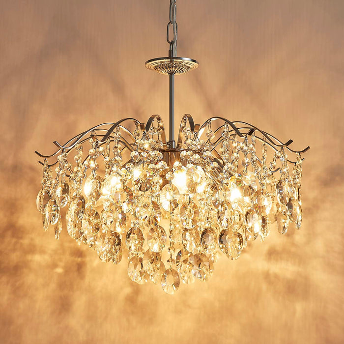 Modern K9 Crystal Chandelier Chrome Finish DiningRoom