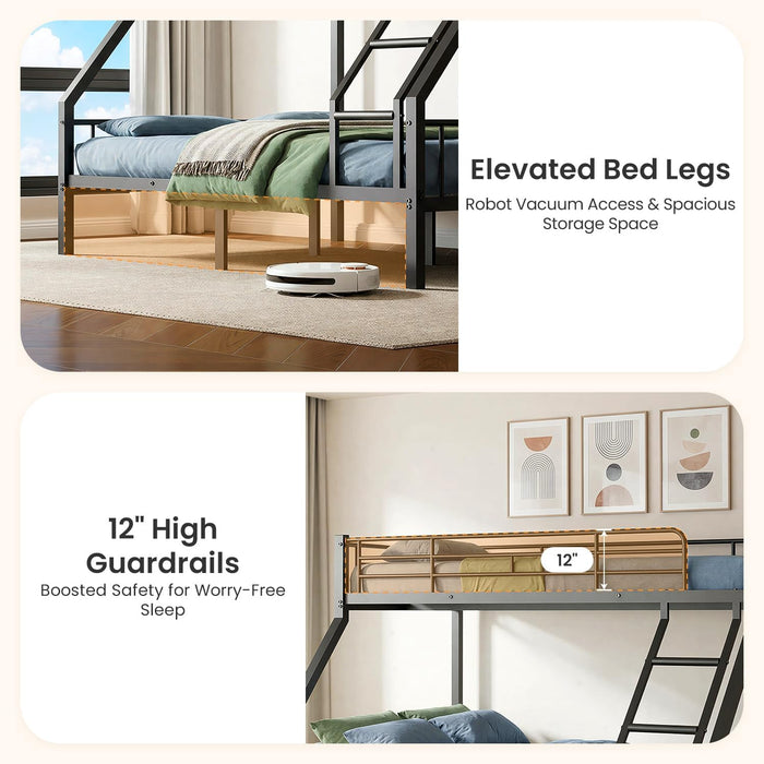 Twin XL Over Queen IndustrialGrade Bunk BedStructure