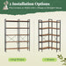 5 Tier Bookshelf, L Shaped Corner Bookshelf with 10 Open Shelves, 49.4 Inch Straight Wide Bookcase with Metal Frame and Wooden Board, Adjustable Feet, Rustic Brown