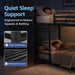 Twin over Twin Low Profile Metal Bunk Bed for Kids & Teens | 53.9" Low Profile, 400 Lbs Each Bunk, 12.8" Guardrails, Quiet Steel Frame, No Box Spring