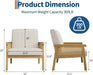 Beige Rattan Accent Chair With Upholstered Backrest