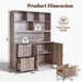 LightBrown Executive Bookshelf Printer Stand With Outlet