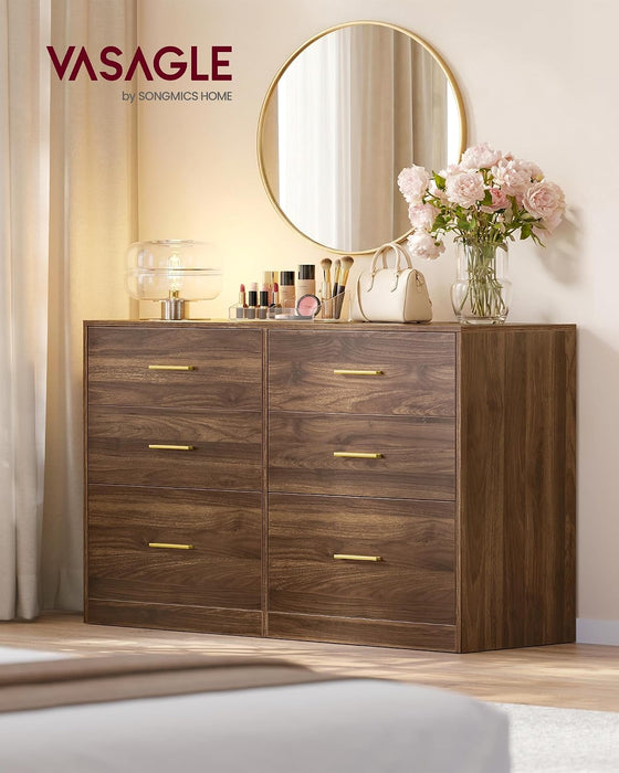 6-Drawer Dresser, Chest of Drawers, 46.9 X 15.8 X 30.7 Inches