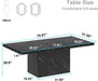71" Black Faux Marble Dining Table for 6-8, Rectangle Dining Room Table