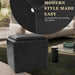 Home Decor Storage Ottoman with Tray Top|Upholstered Modern Square Storage Ottoman with Storage for Living Room & Bedroom, Black Faux Leather