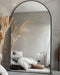 Full Length Mirror, 44"X72" Oversized Floor Mirror with Stand for Bedroom, Living Room Cloakroom, Black, Arch Style