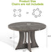 47.2 Inch round Dining Table for 4-6 People, Wood Kitchen Table for Dining Room Living Room, Small Circle Farmhouse Dinner Table for Restaurant Hotel, Grey (Only Table)
