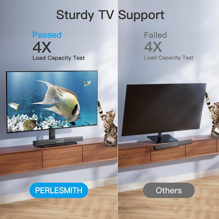 Universal Swivel TV Stand Legs for 32-60 Inch LCD LED Tvs, Height Adjustable Television Mount Stand with Tempered Glass Base, Universal VESA Mount 400×400Mm, Holds up to 88Lbs, PSTVS09