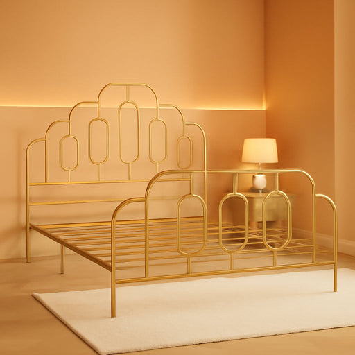 Home Paloma Retro Gold Bed, Queen