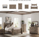 Signature Design by Ashley Keithland King Size Bed Frame with Poster Headboard, Traditional Bedframe in Wood with Hickory Grain Look, Bedroom Furniture, Deep Brown