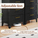 Charcoal Black Industrial Dresser With Five Drawers