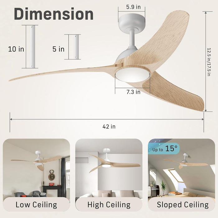 Contemporary 42 Inch Brushless Ceiling Fan Control