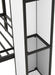 Twin over Twin Metal Bunk Bed with Stairs and Storage Wardrobe, Castle-Shaped Bunk Bed Heavy-Duty Steel Frame, Noise Free,For Kids Teens Adults, Black+White