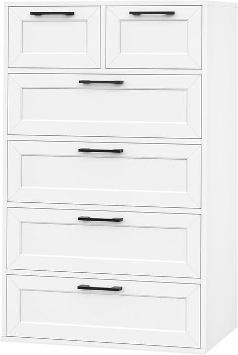 Tall White Generously Proportioned Dresser With Storage