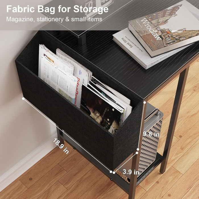 53Inch L Shaped Desk,L Shaped Gaming Desk with Power Outlets & LED Lights, Computer Desk with Monitor Stand & Storage Bag, Home Office Desk Corner Desk with Hooks, Easy to Assemble, Black - ShipItFurniture