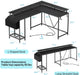 53Inch L Shaped Desk,L Shaped Gaming Desk with Power Outlets & LED Lights, Computer Desk with Monitor Stand & Storage Bag, Home Office Desk Corner Desk with Hooks, Easy to Assemble, Black - ShipItFurniture