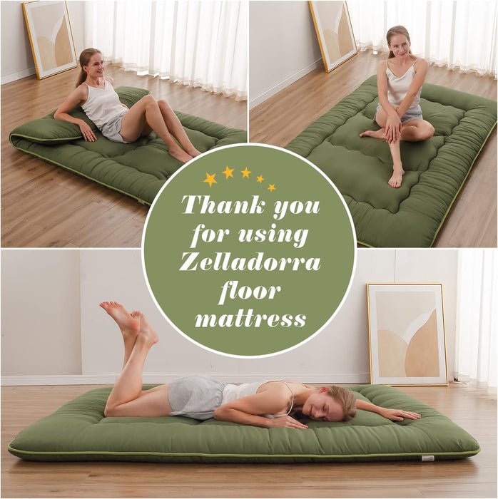 Twin Futon Mattress Portable, Roll-Up, Thick Tatami Style