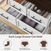 10 Drawer Dresser for Bedroom, 59" Wide Farmhouse Chest of Drawers with Brushed Metal Handle, Wood Dresser TV Stand, Closet Organizers and Storage Cabinet for Bedroom, Living Room, White