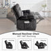 Reclining Couch for Living Room, 3 Seat Manual Recliner Sofa with Overstuffed Arms and Cup Holders,Flip Middle Backrest Design Sofa for Living Room, Bedroom, Grey