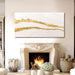 Canvas Abstract Art White Large Wall Decorations for Living Room Gold Foil Abstract Wall Hanging Oil Painting for Office 29"X 58" Home Decor