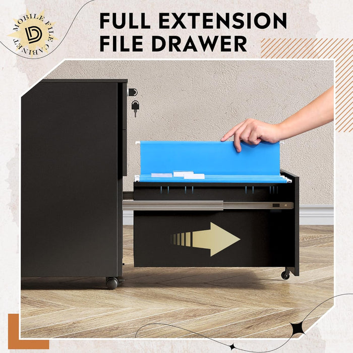 3-Drawer Locking Pedestal File Cabinet