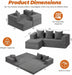 6-In-1 Tri-Folding Mattress | Cloud Boneless L-Shaped Modular Sectional Couches | Corduroy Pet-Friendly Convertible Futon Sofa Bed with 800LB Capacity Apartment, Guest Room, Game Room
