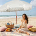 6.5Ft Patio Umbrella with Push Button Tilt & Height Adjustable, UV50+ Sun Protection with Sturdy Fiberglass Ribs & Iron Pole, Market Umbrella for Outdoor Table Garden Backyard Beach