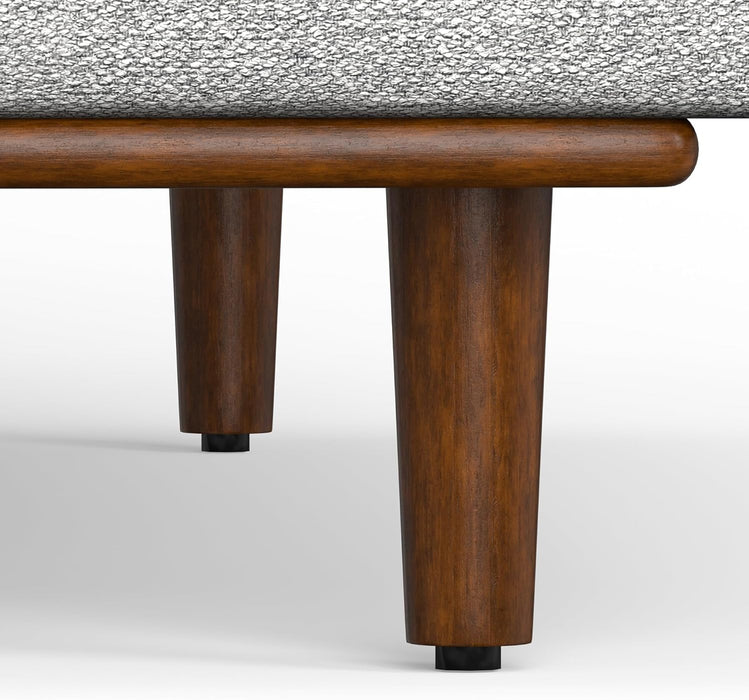 Morrison Mid-Century Modern 72 Inch Wide Sofa with Ottoman Set in Mist Grey Woven-Blend Fabric for the Living Room and Family Room