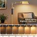 Traditional Height Adjustable Pharmacy Floor Lamp with 350° Swing Arm, Color Temperature Adjustable Standing Lamp Metal Shade for Living Room Reading House Bedroom Home Office(Gold)