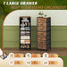 Tall Dresser for Bedroom, 7 Drawer Dressers & Chests of Drawers, Fabric Dresser for Closet, Night Stand with Metal Frame, Storage Tower with Fabric Bins, Wood Top, Rustic Brown Wood Grain Print
