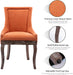 Modern Dining Chairs Set of 2, Fabric Upholstered High Back Chairs with Nailhead Trim and Curved Solid Wood Legs, Sillas De Comedor Accent Chairs for Dining Room, Orange