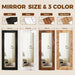 58X24In Full Length Mirror, Solid Wood Convex Frame, Black
