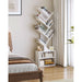 6 Tier Tree Bookshelf, Tall Bookcase with Storage Cabinet, Modern Narrow Bookshelves Organizer, Floor Standing Book Shelf for Bedroom/Living Room/Home Office/Corner, White