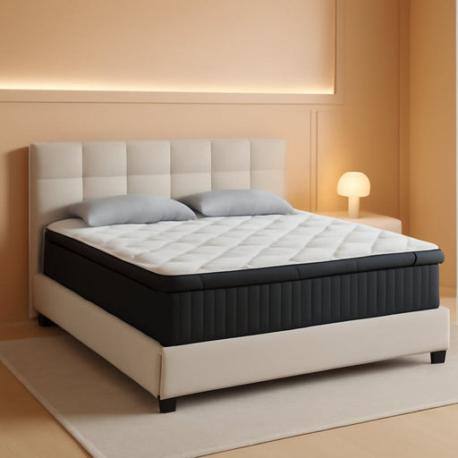 14 Inch Queen Size Mattress, Individually Wrapped Pocket Spring Mattress in a Box, Medium Firm, Breathable Skin-Friendly Knit Cover with Fireproof Sponge, Pressure Relief & Motion Isolation,White