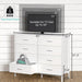 White Dresser for Bedroom 8 Drawer,Wide Dresser TV Stand for 50" TV Dressers & Chests of Drawers Fabric Dresser for Closet Modern