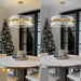 Modern Crystal Chandelier, 32 Inch Gold Crystal Chandeliers for Dining Room over Table, Luxury round Chandeliers for Living Room Dining Room Light Fixture Chandelier for Entryway Bedroom, Kitchen