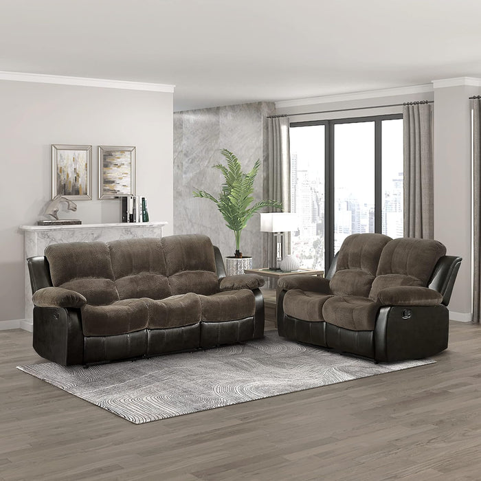 Manual Recliner Loveseat - Black Faux Leather