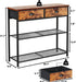 Console Sofa Table with Storage Shelf for Entry Way, Small 30'' Entryway Table with 2 Fabric Drawers, Industrial Display Shelves for Hallway, Entrance, Foyer, Rustic Brown