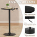 round Bar Table, Adjustable Height and 360° Swivel Pub Table, Cooktail Table for Bar, Bistro, Dining Room, Black
