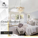20" Modern Crystal Chandeliers,7 Lights Gold round Light Fixture
