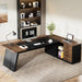 78Inch Executive Desk Featuring Ample Storage Cabinets