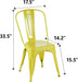 Metal Dining Chair Farmhouse Tolix Style for Kitchen Dining Room Café Restaurant Bistro Patio, 18 Inch, Stackable, Waterproof Indoor/Outdoor (Sets of 4) (Steel Seat, Yellow)