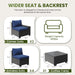 7-Piece Outdoor Patio Furniture Set, 6-Seat All-Weather PE Rattan Wicker Patio Sectional Furniture Set with Coffee Table, 450 Lb Capacity