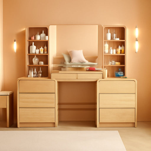 Large 62'' Makeup Vanity Desk with Mirror and Lights,Charging Station | Vanity with 8 Drawers, 6 Shelves, Smart LED Mirror, 3 Light Modes, Charging Hub, Stable Base, Spacious Storage