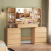 Large 62'' Makeup Vanity Desk with Mirror and Lights,Charging Station | Vanity with 8 Drawers, 6 Shelves, Smart LED Mirror, 3 Light Modes, Charging Hub, Stable Base, Spacious Storage